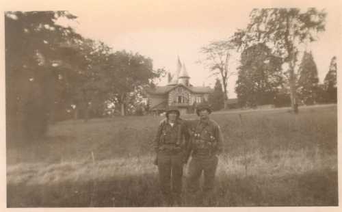 Dad Wrote:"  Note the Chateau in the rear, Pretty ain't it, Hanson Edlund ." Mr Cain wrote "St. Max"